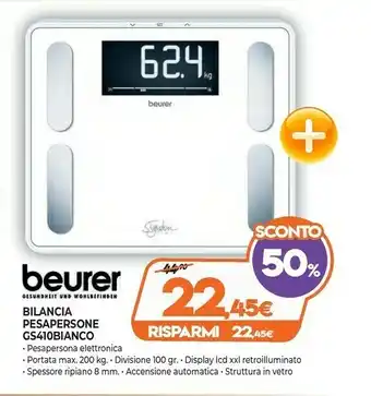 Expert Beurer Bilancia Pesapersone GS410BIANCO offerta