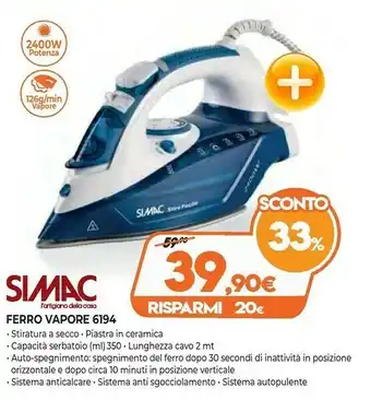 Expert Simac Ferro Vapore 6194 offerta