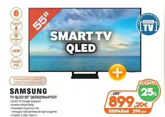 Expert Samsung Series 7 QE55Q70AAT 139,7 Cm (55") 4K Ultra HD Smart TV Wi-Fi Nero offerta