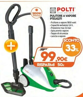 Expert Polti Pulitore A Vapore PTEU0271 offerta