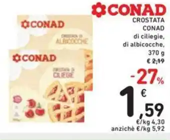 Conad Conad Crostata di ciliegie,di albicocche 370 g offerta