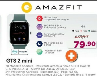 Expert Amazfit GTS 2 Mini 3,94 Cm (1.55") 40 Mm AMOLED Verde offerta