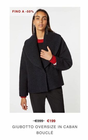 Giubbotto oversize in caban bouclé