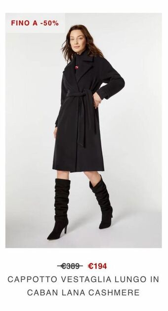 Carla G. Cappotto vestaglia lungo in caban lana cashmere offerta