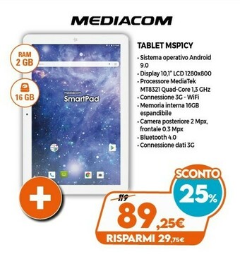 Expert Mediacom Tablet MSP1CY offerta