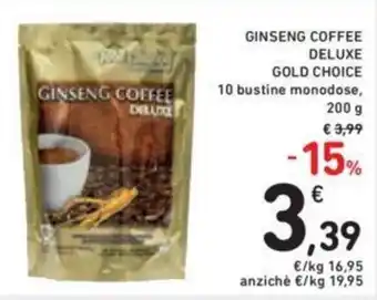 Conad Gold Choice Deluxe Ginseng Coffee 10 bustine monodose 200 g offerta
