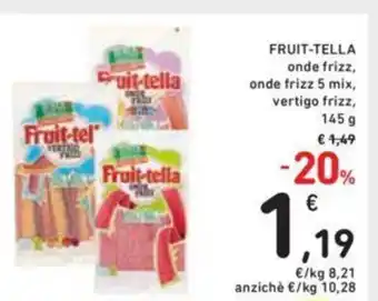Conad Fruit Tella onde frizz,onde frizz 5 mix,vertigo frizz 145 g offerta