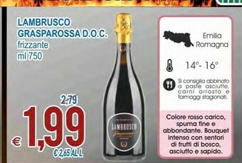 Grasparossa Lambrusco Frizzante 750 Ml