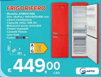 MD Discount Atlantic ATBM374RE Frigorifero offerta