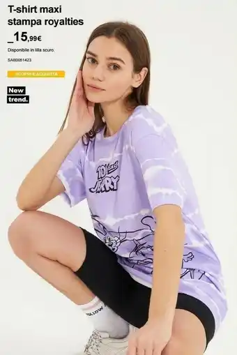 Terranova T-shirt Maxi Stampa Royalties offerta