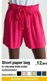 Short Paper Bag In Viscosa Tinta Unita