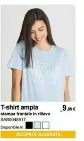 Terranova T-shirt Ampia Stampa Frontale In Rilievo offerta