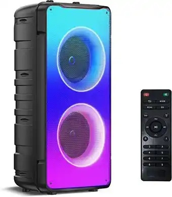 Cassa bluetooth, 60w altoparlante stereo wireless portatile ad alto volume con bassi ricchi, bluetooth 5.0, luci colorate,...