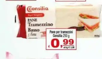 Consilia Pane Tramezzino Basso 5 Fette 250 G(ml)