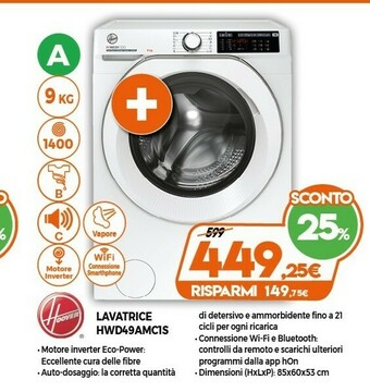 Expert Hoover HWD49AMC1S offerta