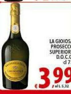Gros La Gioiosa Valdobbiadene Prosecco Superiore DOCG 750 G(ml) offerta