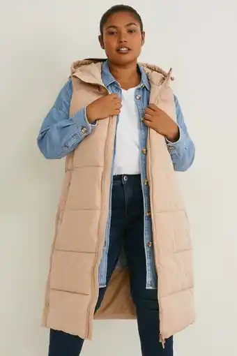 Gilet trapuntato con cappuccio - da materiali riciclati