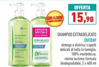Conad Ducray Shampoo Extradelicato 2 x 400 ml offerta