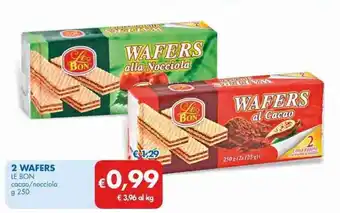 MD Discount Le Bon 2 Wafers cacao/nocciola g 250 offerta