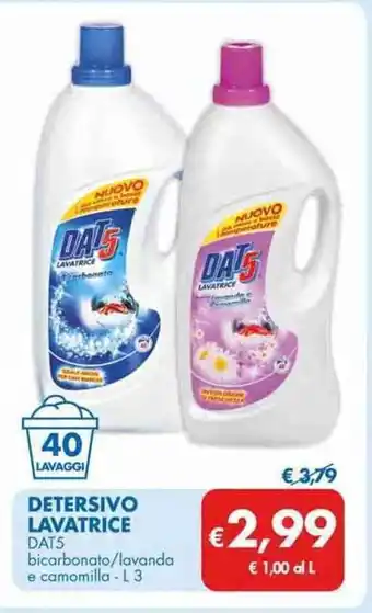 MD Discount Dat5 Detersivo Lavatrice bicarbonato/lavanda e camomilla L 3 offerta