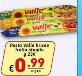 Ipercarni Vallè Pasta sfoglia offerta