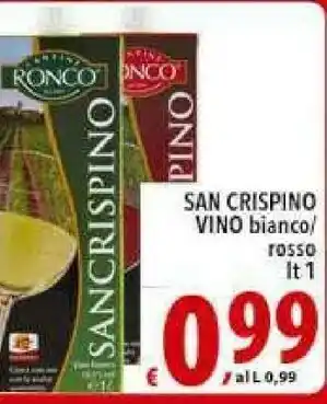 Iper Triscount Ronco San Crispino Vino Bianco offerta