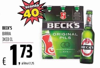 Coop Beck's Birra 3x33 cl offerta