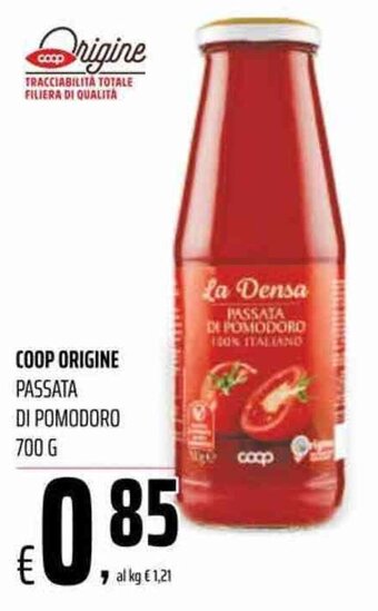 Coop Coop Origine Passata di Pomodoro 700 g offerta
