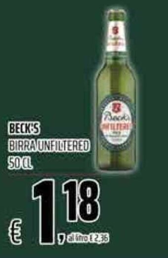 Coop Beck's Birra Unfiltered 50 cl offerta