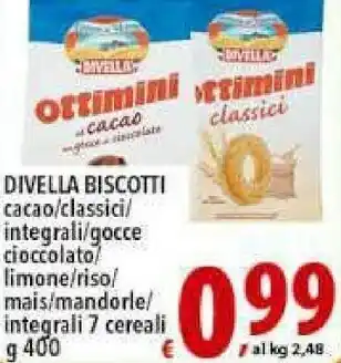 Iper Triscount Divella Ottimini Biscotti Integrali 400 G(ml) offerta