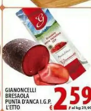 Gianoncelli Bresaola Punta D'anca Igp