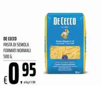 Coop De Cecco Pasta di Semola Formati Normali 500 g offerta