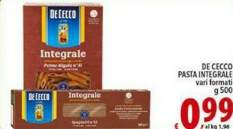 Iper Triscount De Cecco Pasta di semola offerta
