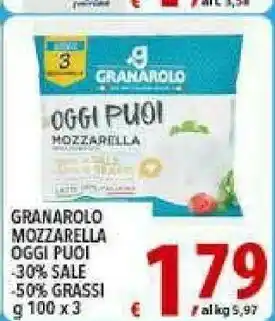 Iper Triscount Granarolo Oggi Puoi Mozzarella 300 G(ml) offerta