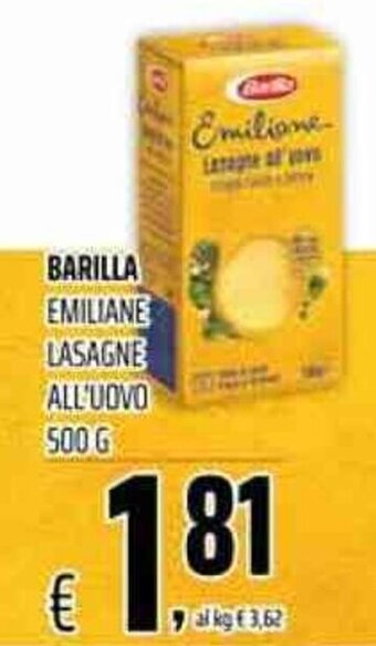 Coop Barilla Emiliane Lasagne All'Uovo 500 g offerta