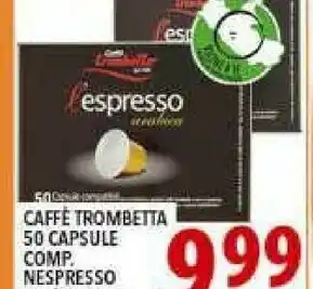 Iper Triscount Caffè trombetta L'Espresso Arabica offerta