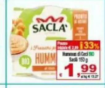 Gros Saclà Hummus Di Ceci Bio 150 G(ml) offerta