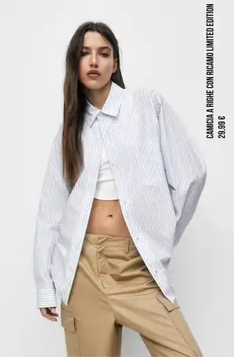 Camicia a righe con ricamo