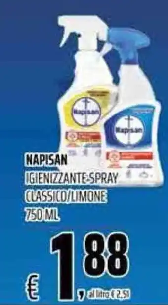 Coop Napisan Igienizzante Spray Classico/Limone 750 ml offerta