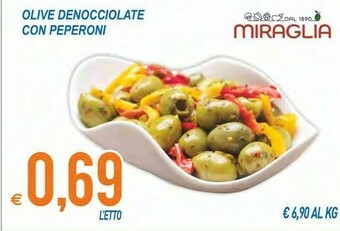 MD Discount Miraglia Olive Denocciolate Con Peperoni offerta