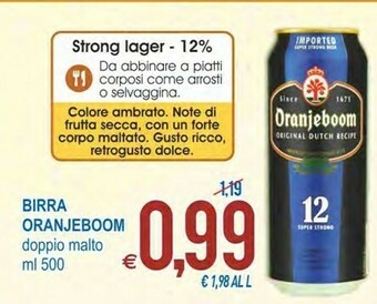 Oranjeboom Birra Doppio Malto 500 Ml