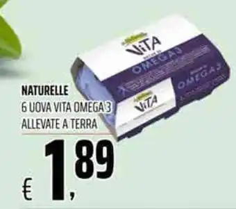 Naturelle 6 Uova Vita Omega 3 Allevate a Terra