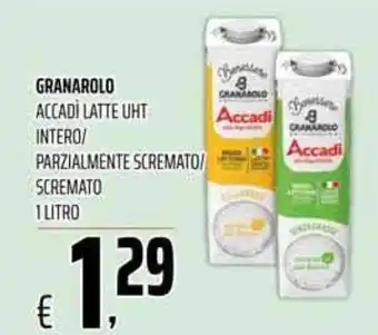 Coop Granarolo Accadì Latte UHT Intero/Parzialmente Scremato/Scremato 1 litro offerta