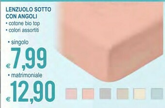 MD Discount Lenzuolo Sotto Con Angoli Cotone Bio Top offerta