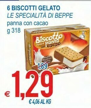 MD Discount Le Specialità Di Beppe 6 Biscotti Gelato offerta