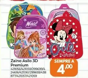 Orizzonte Zaino Asilo 3D Premium offerta