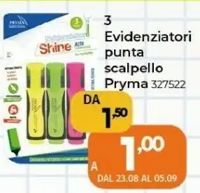 Orizzonte Evidenziatori Punta Scalpello Pryma offerta