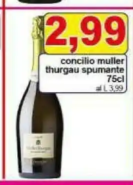 Pewex Concilio Muller Thurgau Spumante 750 Ml offerta