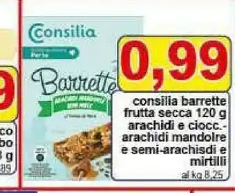 Pewex Consilia Barrette Arachidi Mirtilli Rossi Mandorle 120 G(ml) offerta