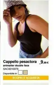 Terranova Cappello Pesactora Animalier Double Face offerta